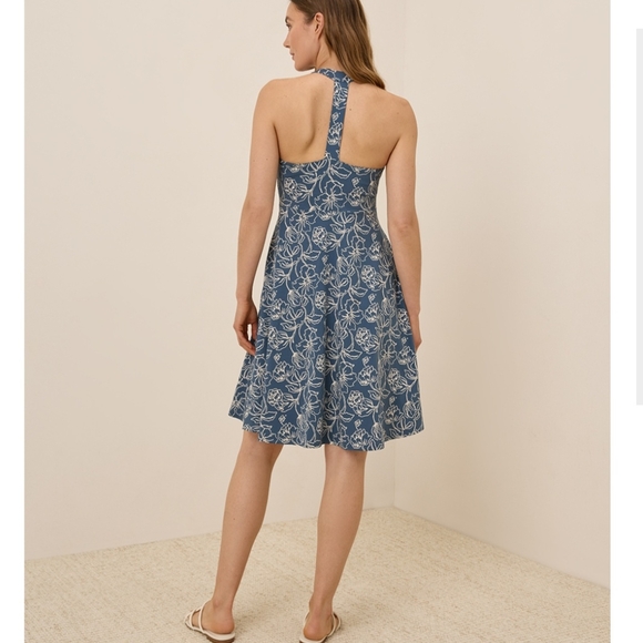 Floral Blue Sleeveless Dress - Picture 2 of 6